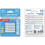 ESPERANZA dobíjecí baterie Ni-MH AAA 1000 mAh 4 ks – bílé – Zboží Živě