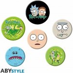 CurePink Placka Rick and Morty Characters Set 6 placek průměr 25 mm a 32 mm – Zboží Mobilmania