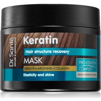 Dr. Santé Keratin hloubkově regenerační a výživná maska pro křehké vlasy bez lesku Keratin, Arginine and Collagen 300 ml