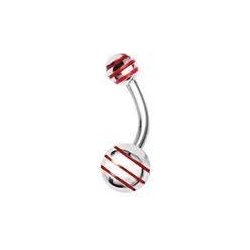 Šperky4U piercing do pupíku banánek s pruhy BS01037-R