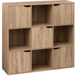 Skandinávská uzavřená knihovna do obýváku Kali 100x100 cm přírodní 5five simply smart – Sleviste.cz