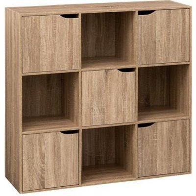 Skandinávská uzavřená knihovna do obýváku Kali 100x100 cm přírodní 5five simply smart – Sleviste.cz