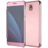 Pouzdro a kryt na mobilní telefon Pouzdro JustKing zrcadlové flipové Samsung Galaxy J3 2017 - růžovozlaté