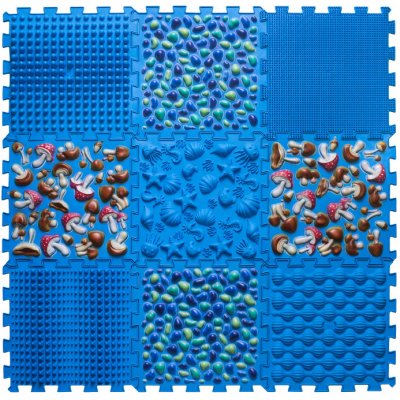 Ortek Masážní ortopedická podložka Puzzle - 9 dílů modrá – Zboží Dáma