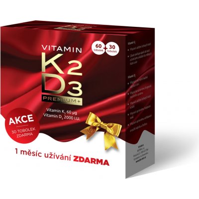 Biomin VITAMIN K2+D3 2000 I.U. PREMIUM 60+30 tablet – Hledejceny.cz