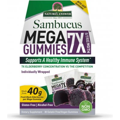 Nature's Answer Sambucus Mega Gummies 30 x 5 g – Hledejceny.cz