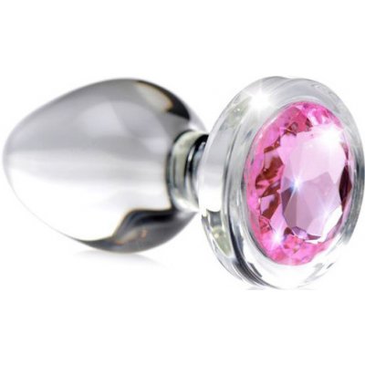 Booty Sparks Pink Gem Glass Anal Plug Small