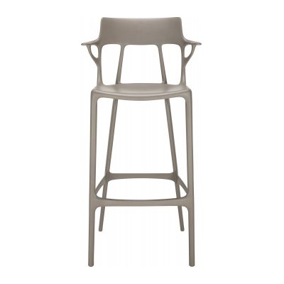 Kartell A.I Stool Recycled 75 lesklá šedá