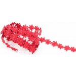 Vzdušná krajka kytička - červená - šířka 1,3 cm – Zboží Mobilmania