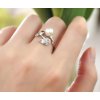 Prsteny For Silver Prsten s Růží a přírodní sladkovodní perlou Stříbro 925