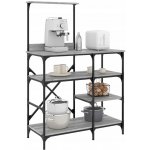 Kuchyňský regál šedý sonoma 90x40x132 cm kompozitní dřevo a kov – Zboží Mobilmania
