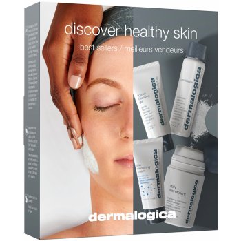 Dermalogica Discover Healthy Skin Set Vyživující krém 15 Ml Enzymatický Rýžový pudr 13 G Mycí gel na obličej 15 Ml Lehký čisticí olej