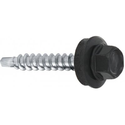 Samořezný střešní farmářský šroub KLIMAS 4,8 x 19 SW8 RAL 7016 Antracitově šedý s podložkou EPDM (250 ks/bal) – Zbozi.Blesk.cz