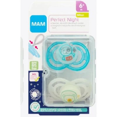 Mam šdítko Perfect Night silikon se sterilizačním boxem tyrkysová béžová – Zbozi.Blesk.cz