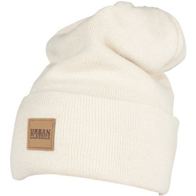 Urban Classics Leatherpatch Long Beanie sand – Zboží Mobilmania