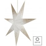 EMOS vánoční hvězda papírová závěsná se zlatými třpytkami na okrajích bílá 60 cm vnitřní DCAZ07 – Zboží Dáma