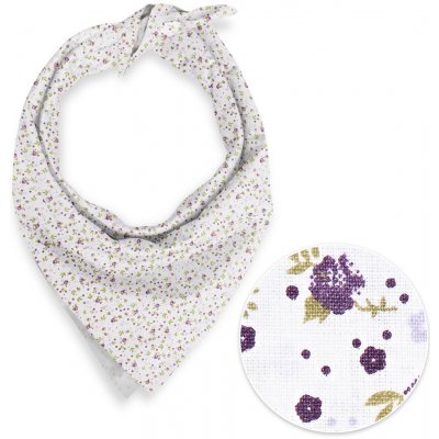 Biante bavlněný šátek Sandra SA-004 fialové růžičky – Zboží Dáma