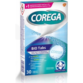 Corega Bio Tabs čistící tablety na zubní náhrady 30 ks