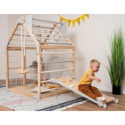 Montessori Furniture dětský domeček Home color se skluzavkou,rampou a doplňky