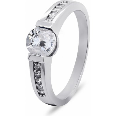 Brilio Silver stříbrný prsten s čirým zirkonem RI022W – Zboží Dáma