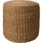 Home Styling Collection Bohatě zdobený puf z mořské trávy, průměr 40 cm – Zboží Dáma