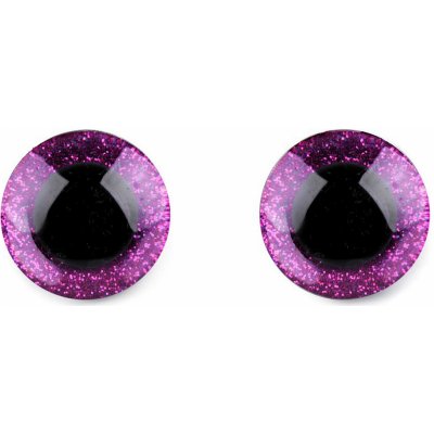 Oči glitrové s pojistkou Ø25 mm - fialovorůž ost. (4 sada) – Zboží Dáma