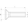 Šrouby do plechu Al Šroub se zápustnou hlavou s křížovou drážkou 4 x 50 mm Zn