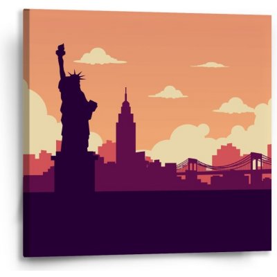 Sablio Obraz New York Socha svobody Art - 50x50 cm – Zboží Mobilmania