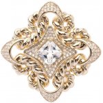 Oliver Weber pozlacená elegantní brož s krystaly Hail 58067 – Zboží Dáma