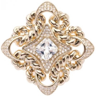 Oliver Weber pozlacená elegantní brož s krystaly Hail 58067 – Zboží Dáma