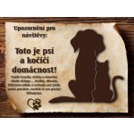 Sport hobby Cedulka Vtipná cedulka Pes a kočka CP5004 15 x 11 cm – Sleviste.cz