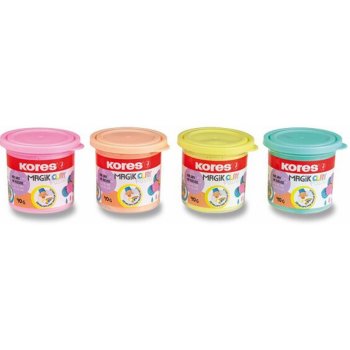 KORES Modelovací hmota MAGIC CLAY PASTEL set 4 barvy á 40g