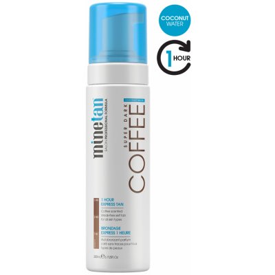 MineTan Coffee Coconut Water samoopalovací pěna s kokosovou vodou a kofeinem pro tmavé opálení 200 ml