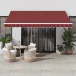 vidaXL Automatická zatahovací markýza burgundská 400 x 300 cm – Zboží Mobilmania