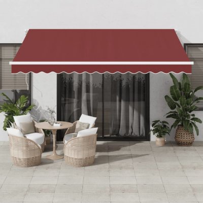 vidaXL Automatická zatahovací markýza burgundská 400 x 300 cm – Zboží Mobilmania