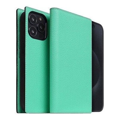 SLG Design D8 Neon Full Grain Leather Diary iPhone 15 Pro - Teal