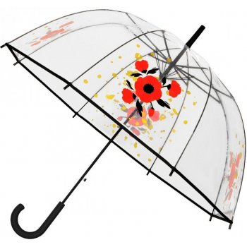 Vlčí máky deštník dámský holový průhledný