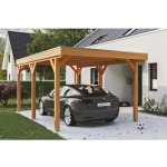 SKAN HOLZ Přístřešek na auto Grunewald 321 x 554 cm dub světlý – Hledejceny.cz