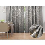 Biante Sametový závěs Isabela IBL-015 Zlatý mramor na světle šedém - šířka 135 cm 135x150 cm – Hledejceny.cz