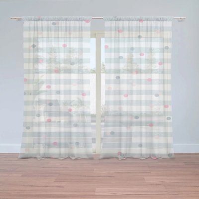 Záclony Tečky a pruhy: 2 ks - 150x250 cm - Sablio – Hledejceny.cz