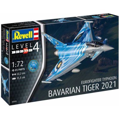 Revell Plastic ModelKit letadlo 03818 Eurofighter Typhoon Bavarian Tiger 2021 1:72