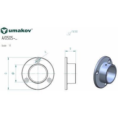 Hahn Nástěnná příruba pro trubku pr. 42,4 mm, nerez ocel AISI 304 - brus – Zboží Mobilmania