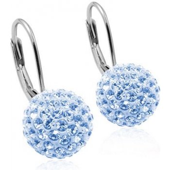 Nubis stříbrné náušnice koule s krystaly Crystals from Swarovski® Light  Blue NBS001-LB od 449 Kč - Heureka.cz