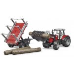 Bruder 2046 Massey Ferguson 7480 s čelním nakladačem a přepravníkem dřeva 1:16 – Hledejceny.cz