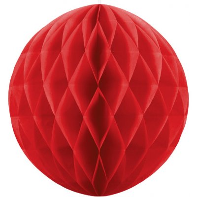 PartyDeco Papírová dekorační koule Honeycomb ČERVENÁ průměr 20 cm – Zbozi.Blesk.cz