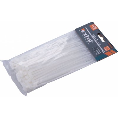 pásky stahovací bílé, 140x3,6mm, 100ks, nylon, EXTOL PREMIUM 8856105 – Zboží Mobilmania
