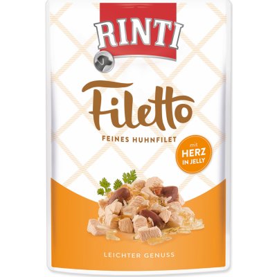 Rinti Dog Filetto Adult kuře a kuřecí srdce v želé 100 g – Hledejceny.cz