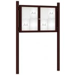 PROCITY Venkovní vitrína model 1000 dvoukřídlá, 8 x A4, hnědá, včetně sloupků | Zboží Auto