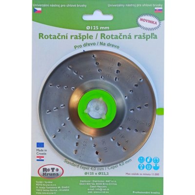 Rotační rašple na obrábění dřeva, plastu, gumy, pryskyřice a jiných měkkých materiálů Roto Kruna - 125x22.2mm, čepel 4.0mm (ROTO12540) – Zboží Mobilmania