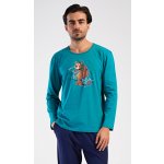 Vienetta MAN pánské pyžamo dlouhé Méďa Ospalec: petrolejová – Sleviste.cz